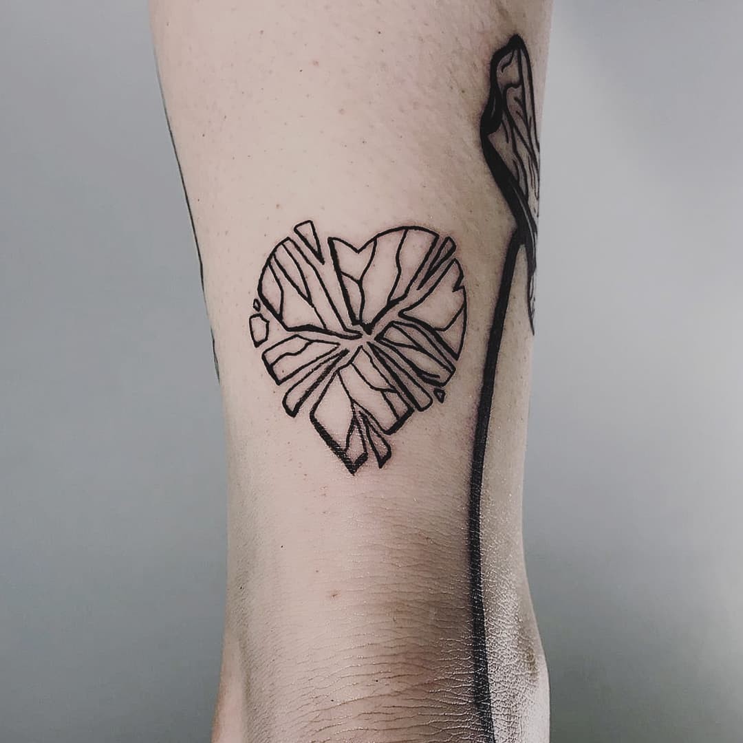 Black Broken Heart Tattoo