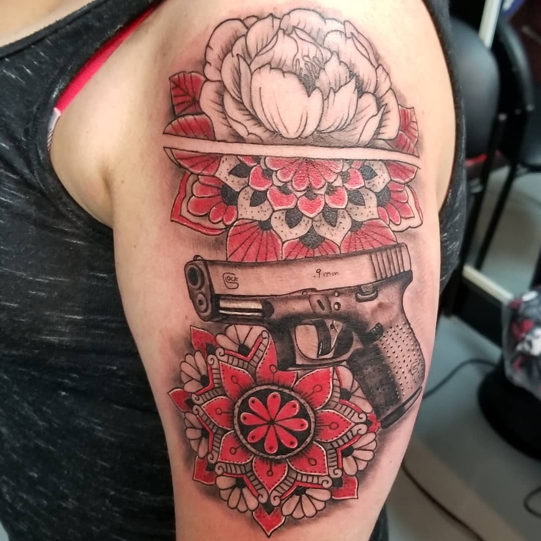 Flower Glock Tattoo