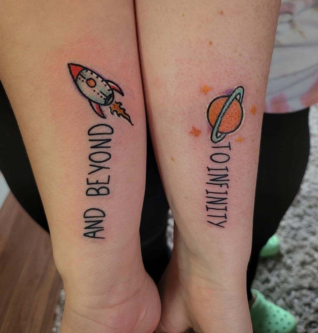 Spaceship Tattoo Ideas For Couples