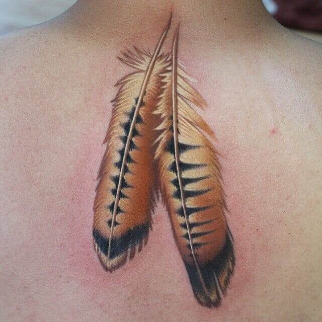 Red-Tailed Hawk Feather Tattoo