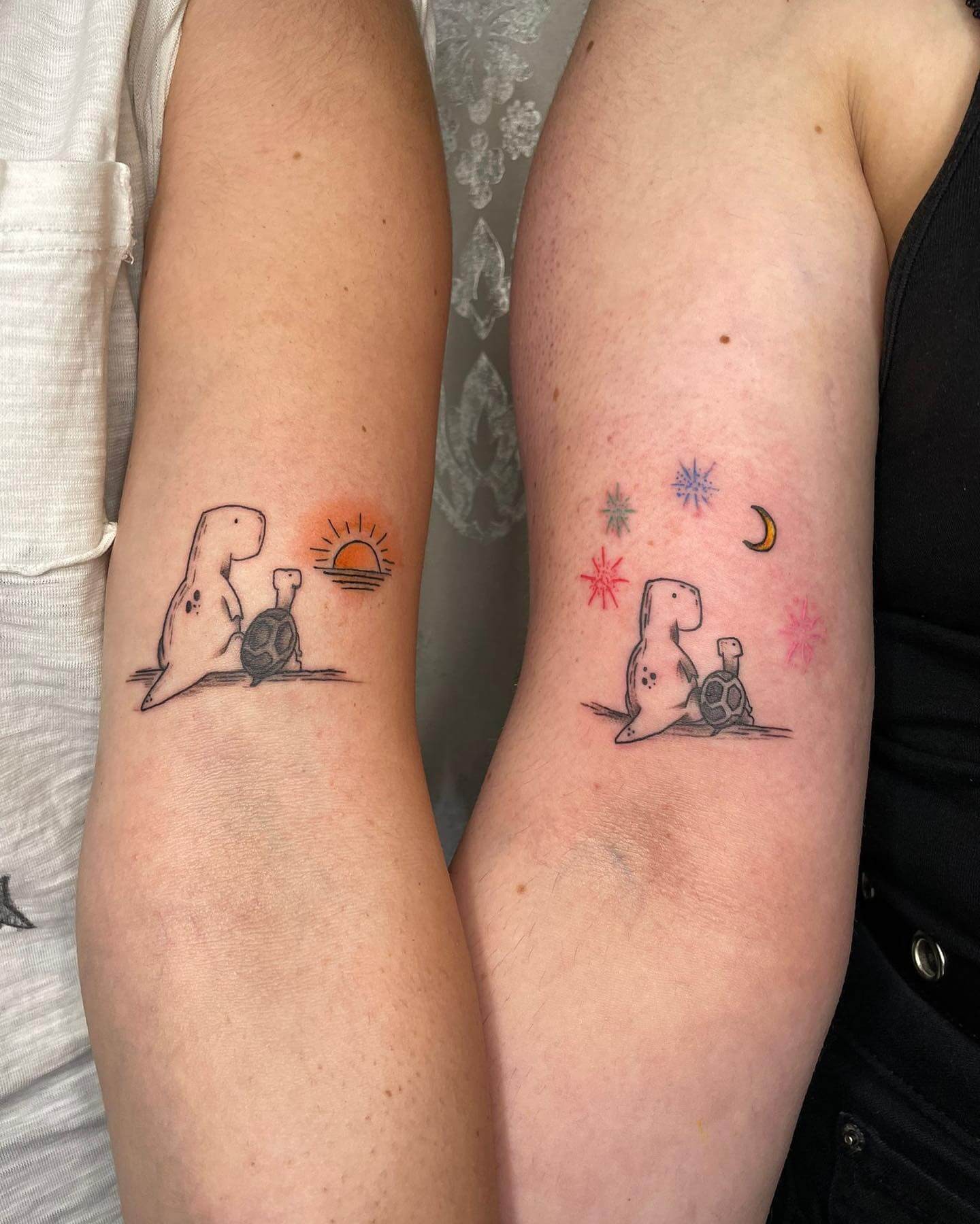 Animal Inspired Best Friend Outline Tattoo