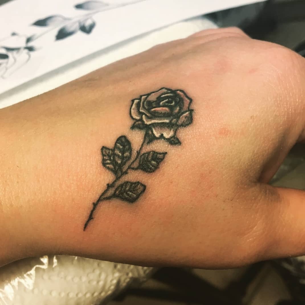 Black and White Rose Tattoo