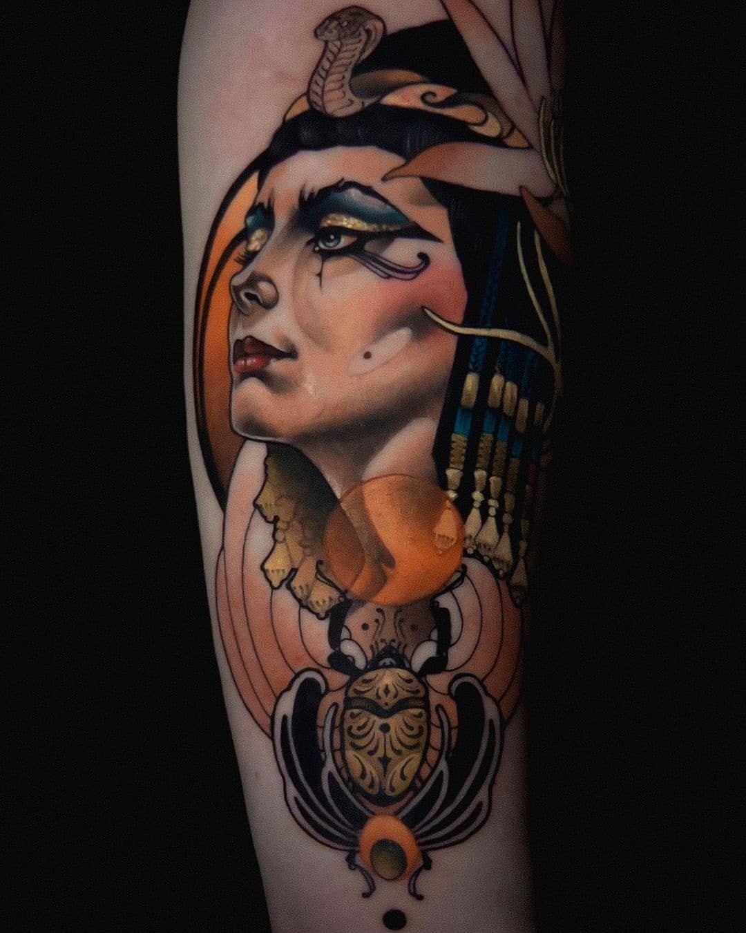 Watercolor African Queen Tattoo