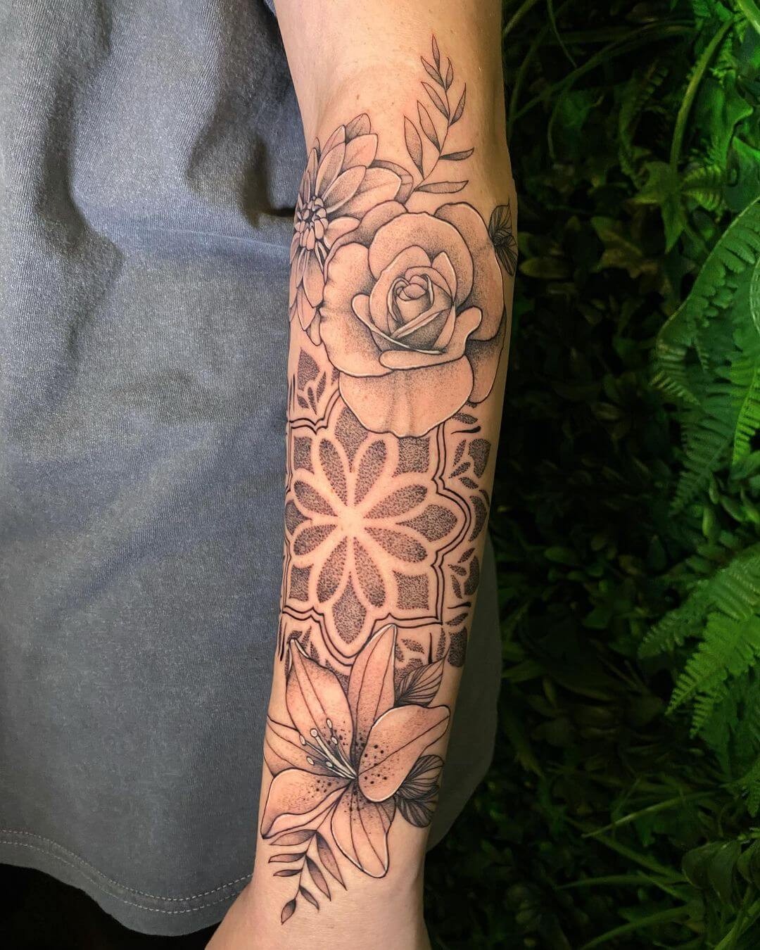 Floral Mandala Tattoo – Forearm