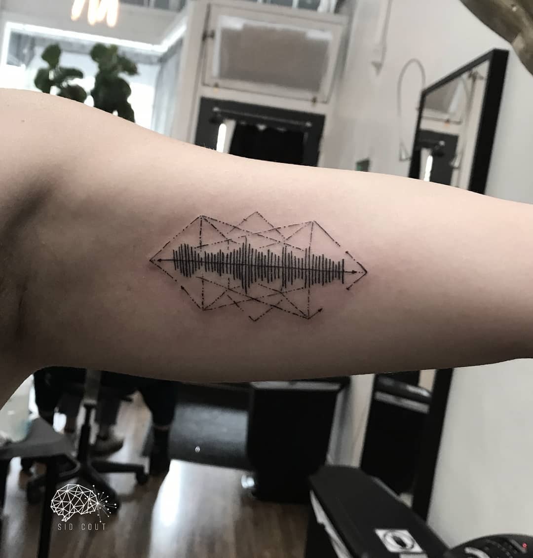 Geometric Minimalist Sound Wave Tattoo Designs