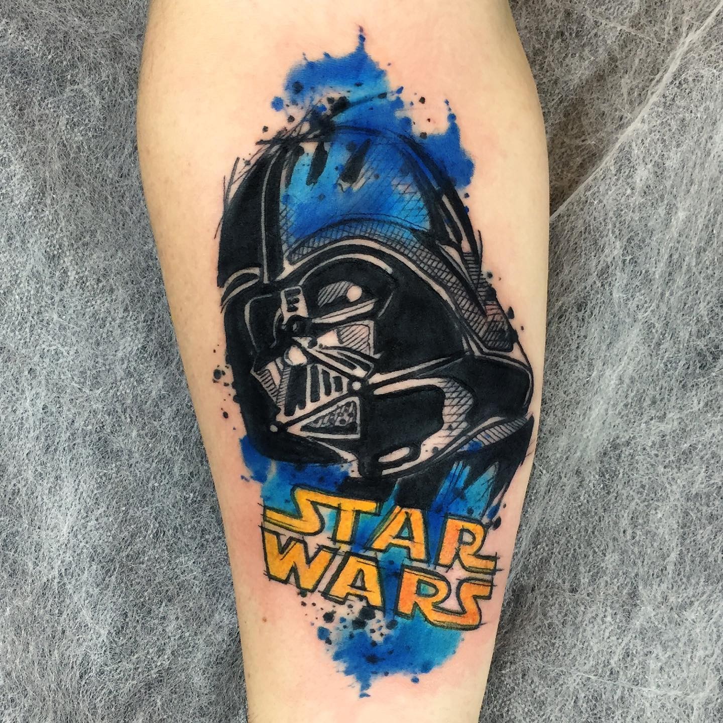 Darth Vader Neo Traditional Star Wars Tattoo Flash