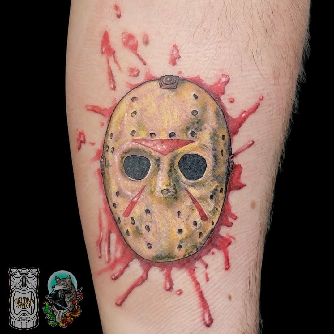 Jason’s Hockey Mask With Blood Tattoo