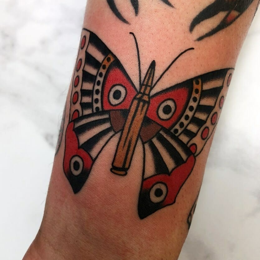 Traditional Butterfly Tattoo