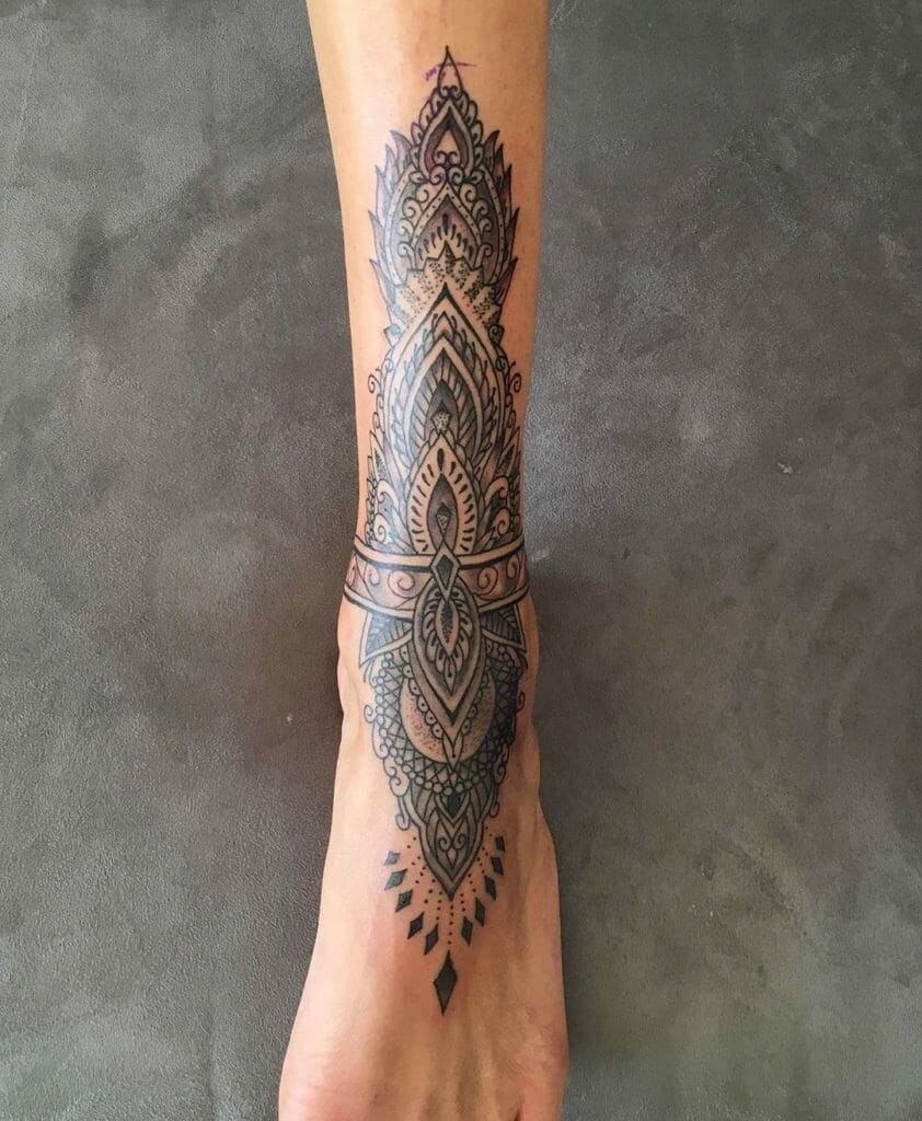 Tribal Ankle Tattoo Design