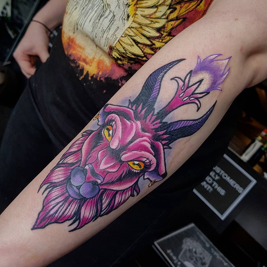 Colorful Baphomet Tattoo