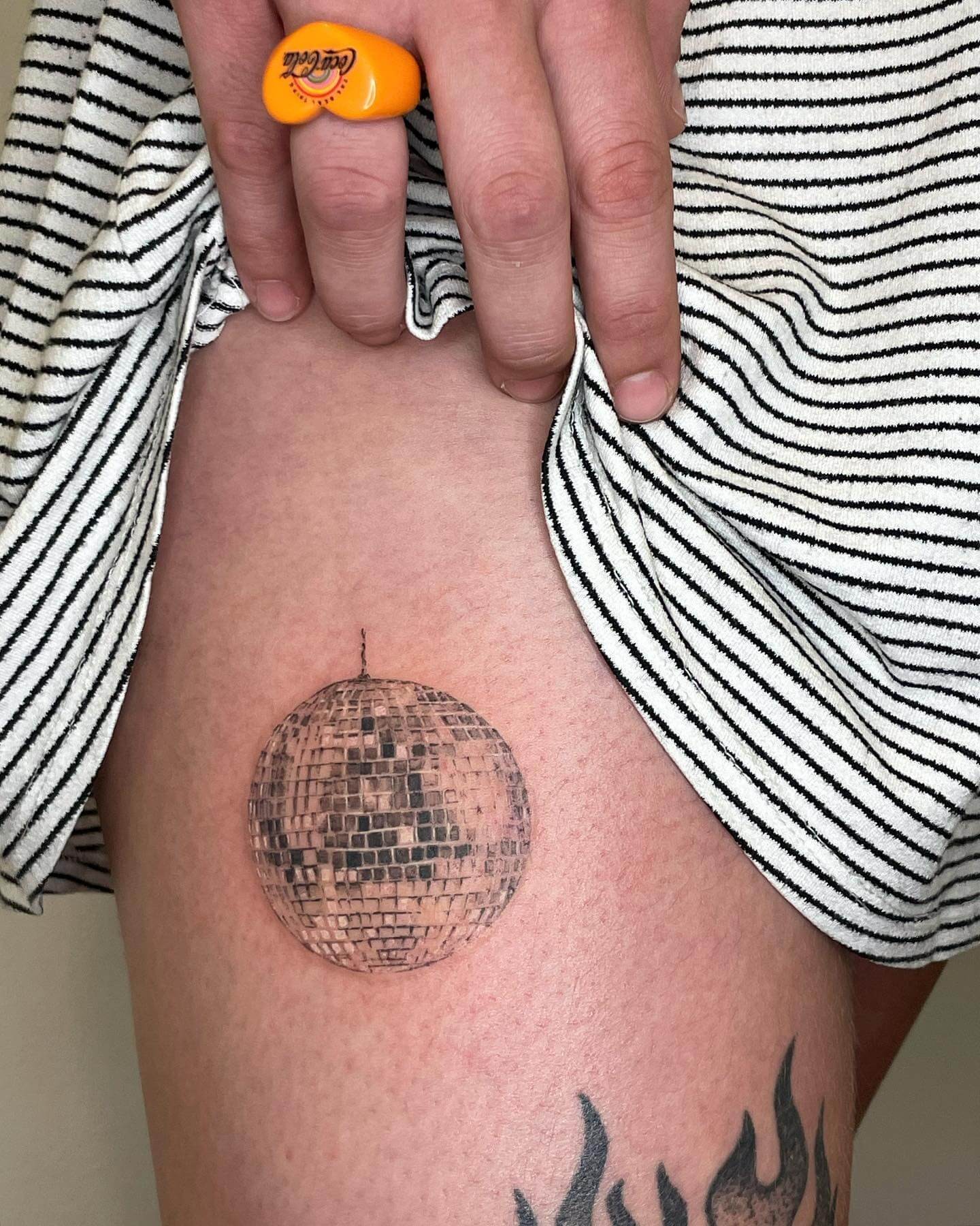 Minimalist Disco Ball Tattoo Ideas