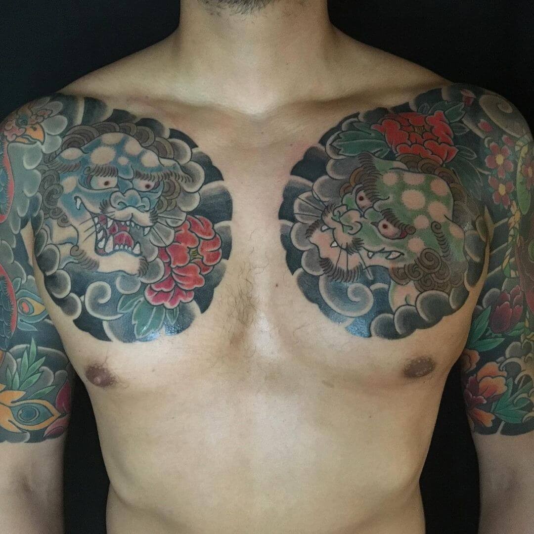 Oni Hikae Chest Tattoo