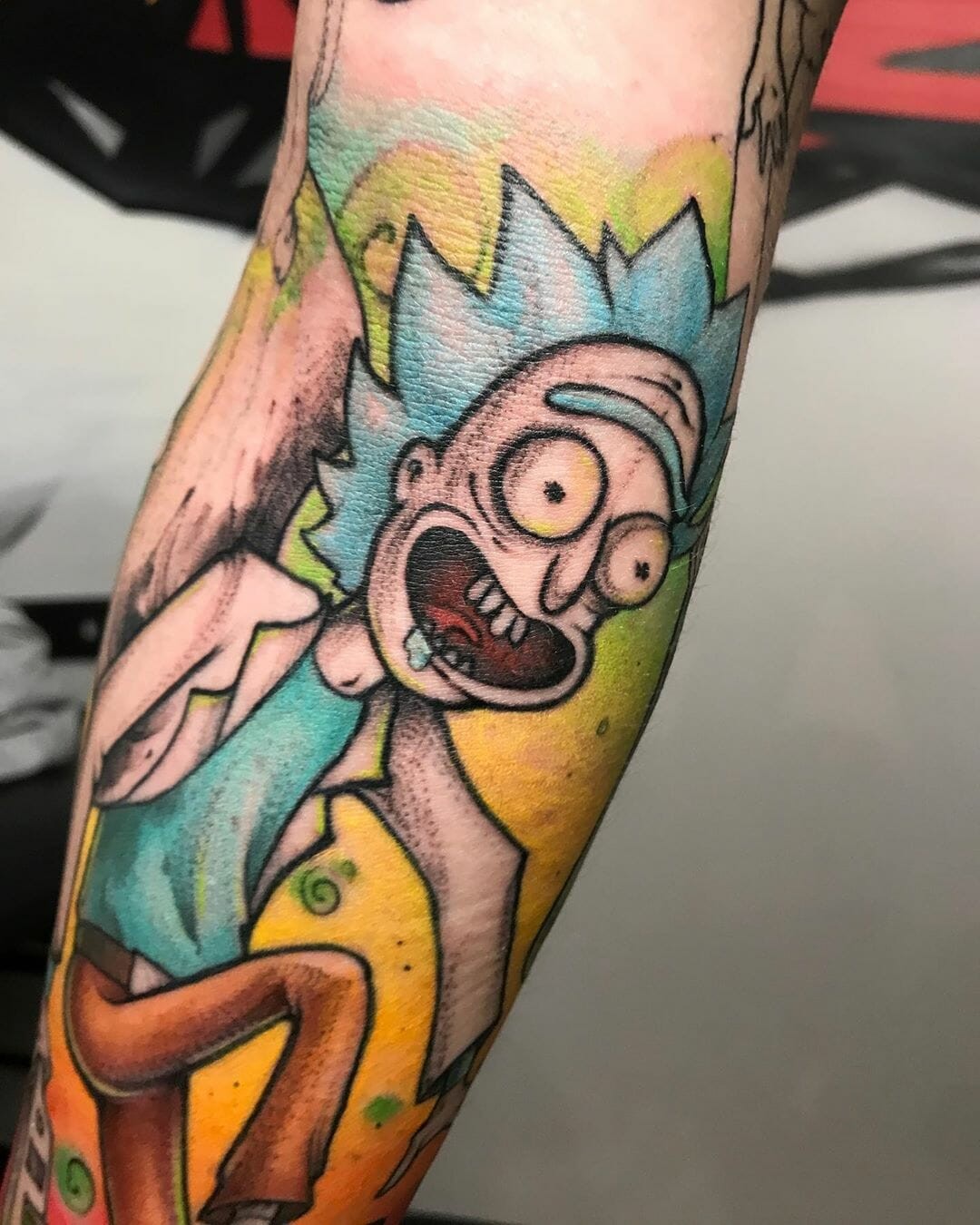 Large Morty Tattoo Sleeve Design