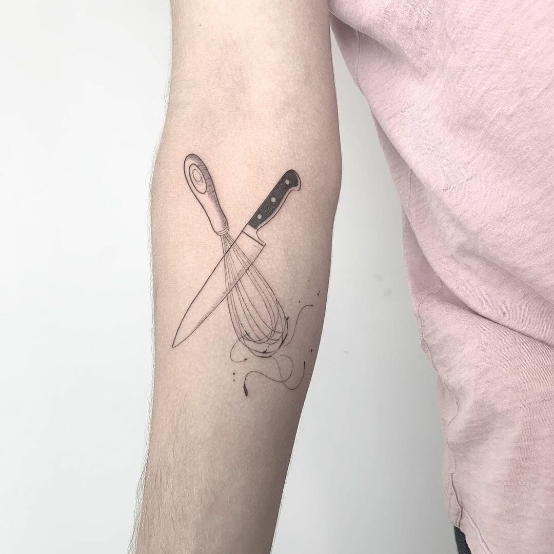 Minimalistic Chef’s Knife Tattoo