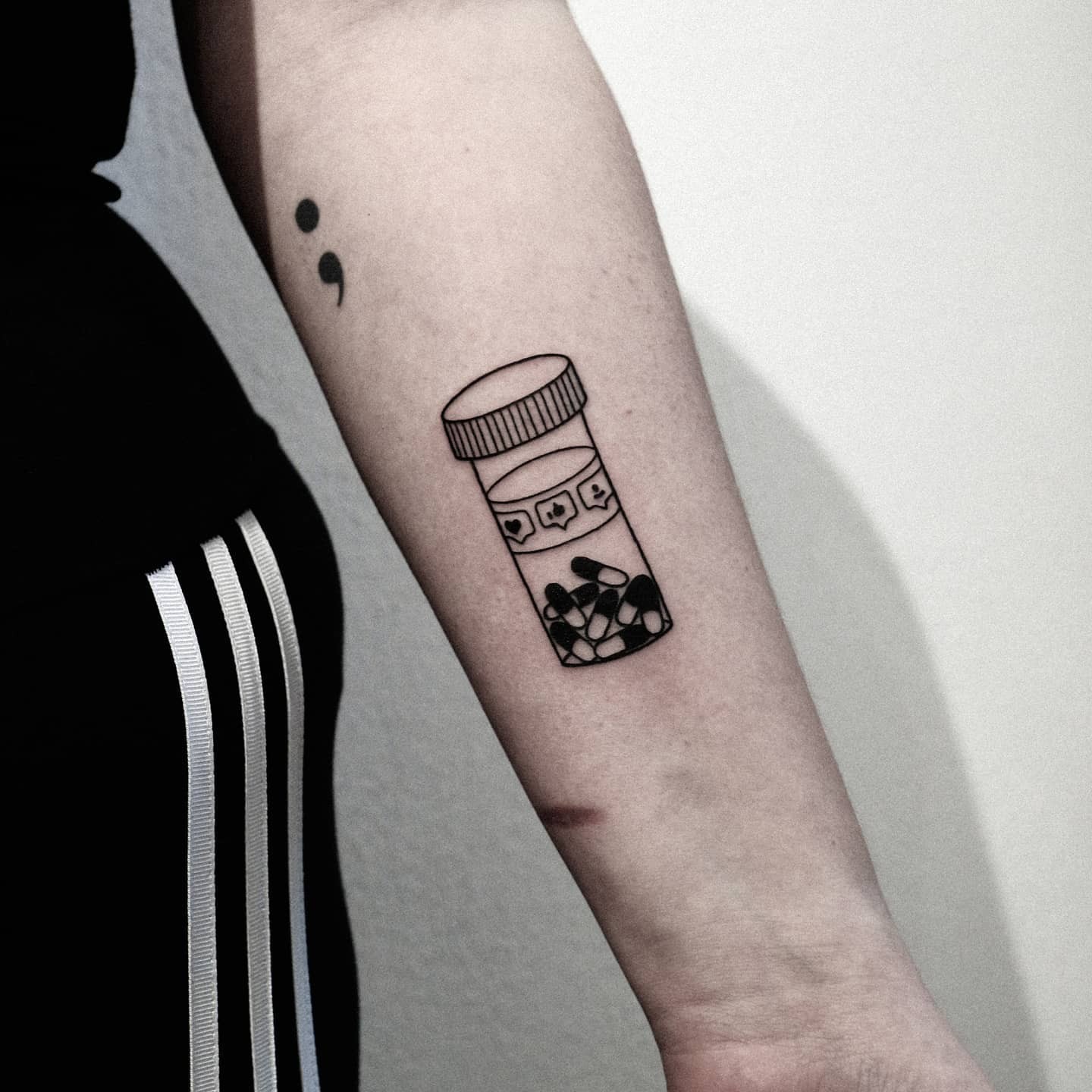 Gen Z Inspired Pill Bottle Tattoo