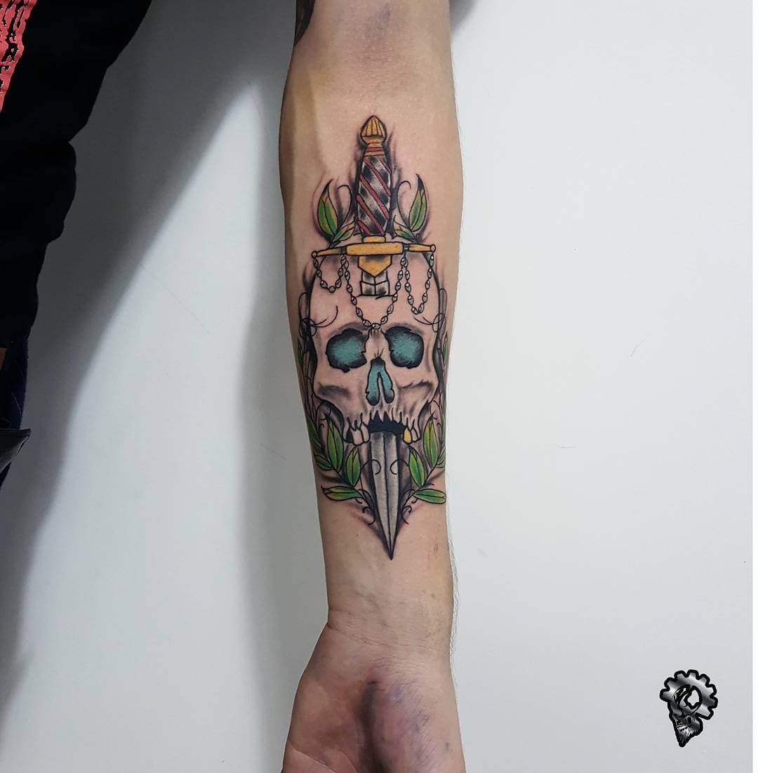 Tribal Traditional Dagger Tattoos