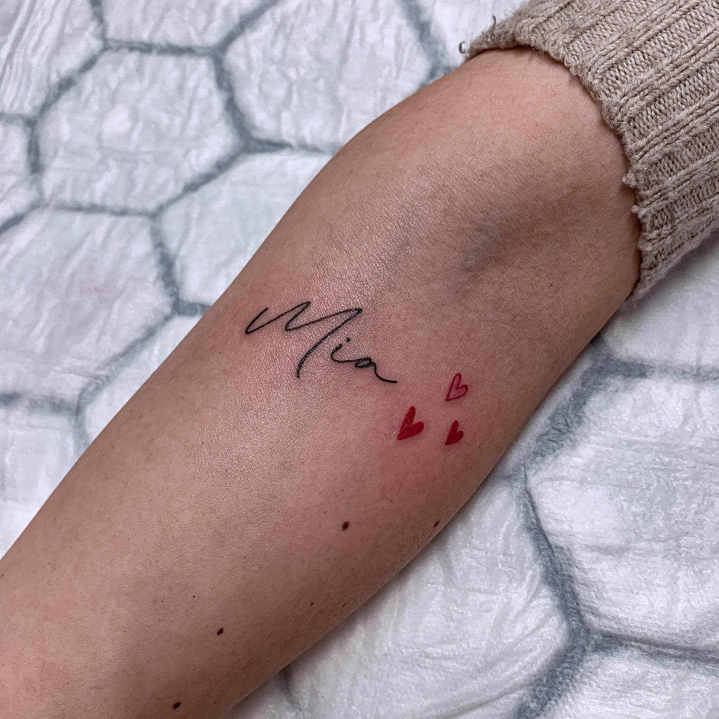 Minimalistic Daughter Name Tattoo