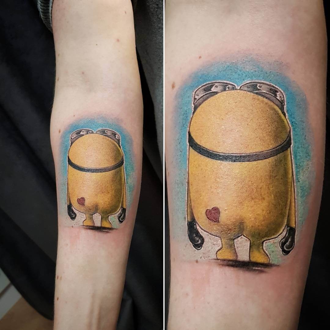 Minion With A Heart Tattoo