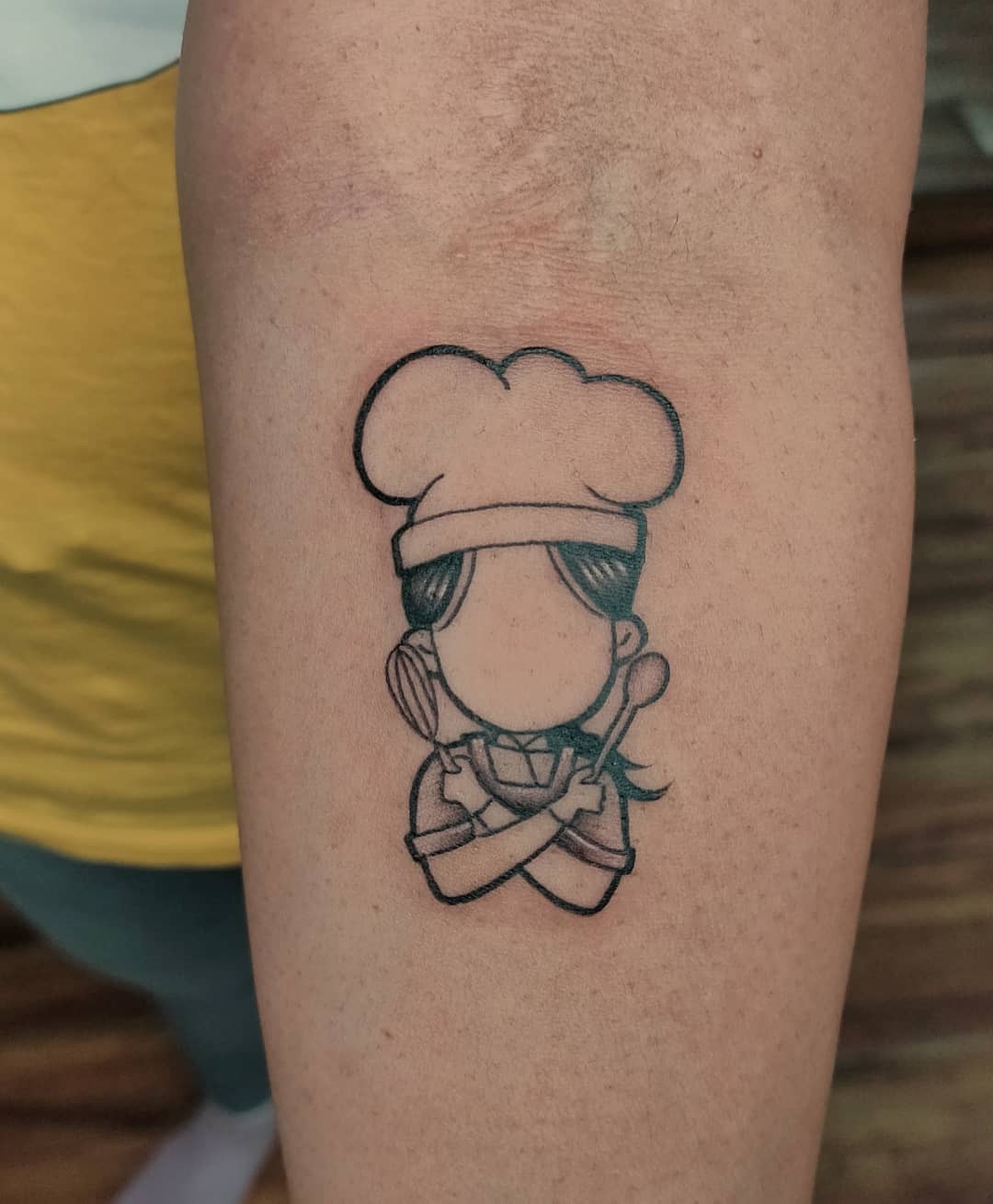 Minimalistic Chef Tattoo With Pork Chops