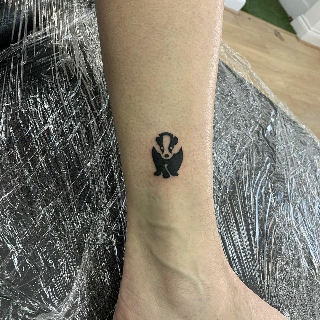 Little Monochromatic Badger Tattoo