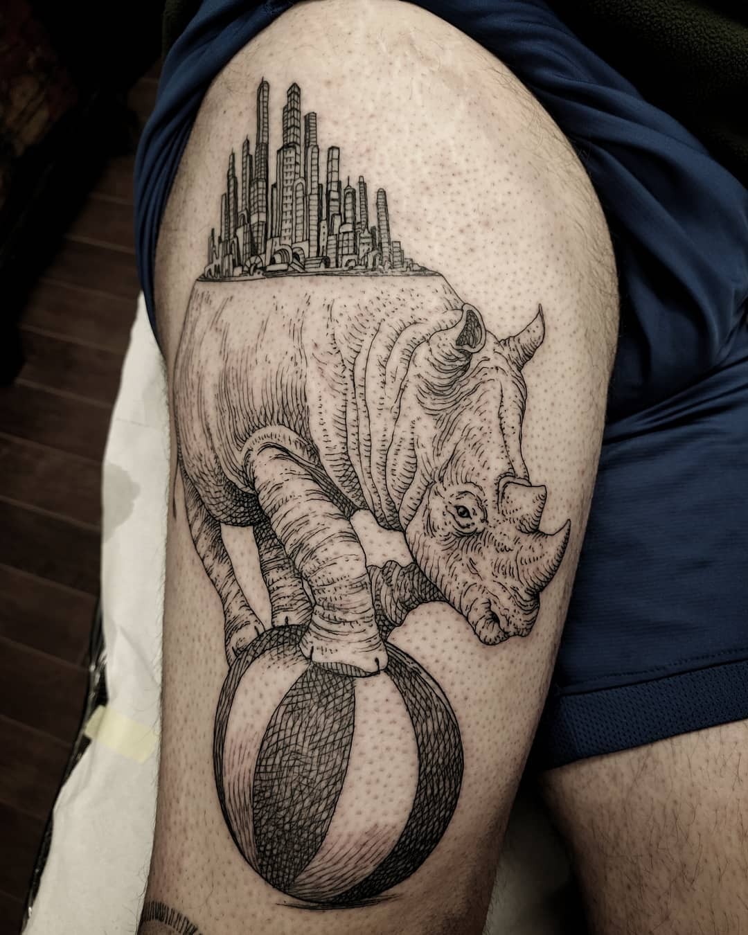 The Close-Up Rhino Tattoo