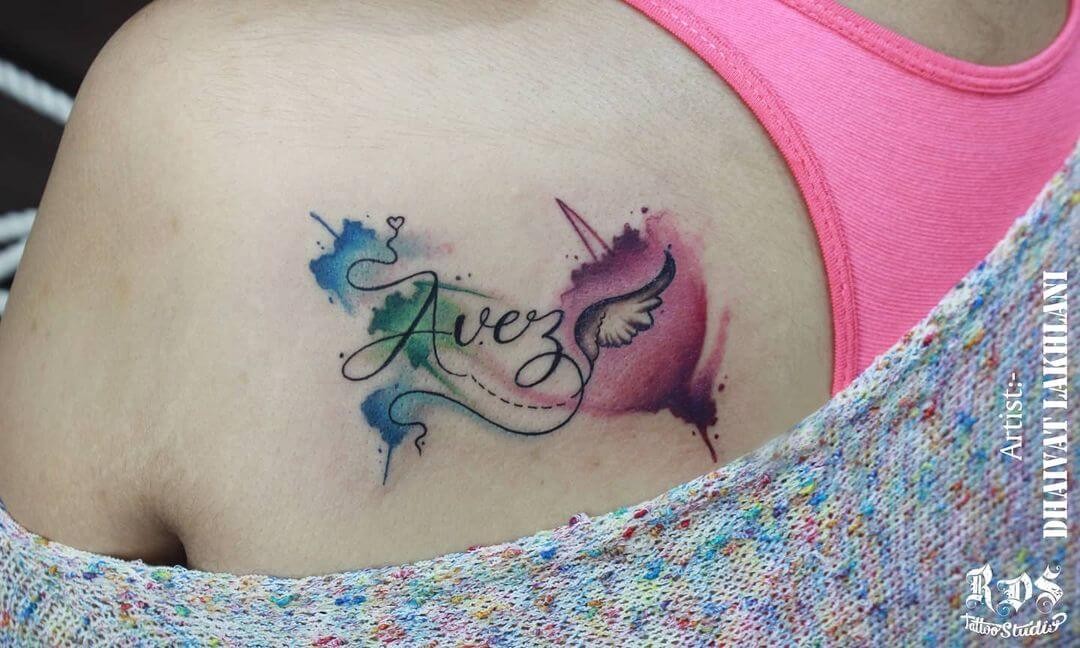 Word Watercolor Tattoo