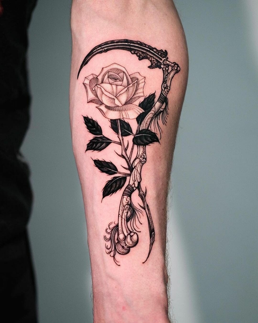 The Scythe And Rose Tattoo