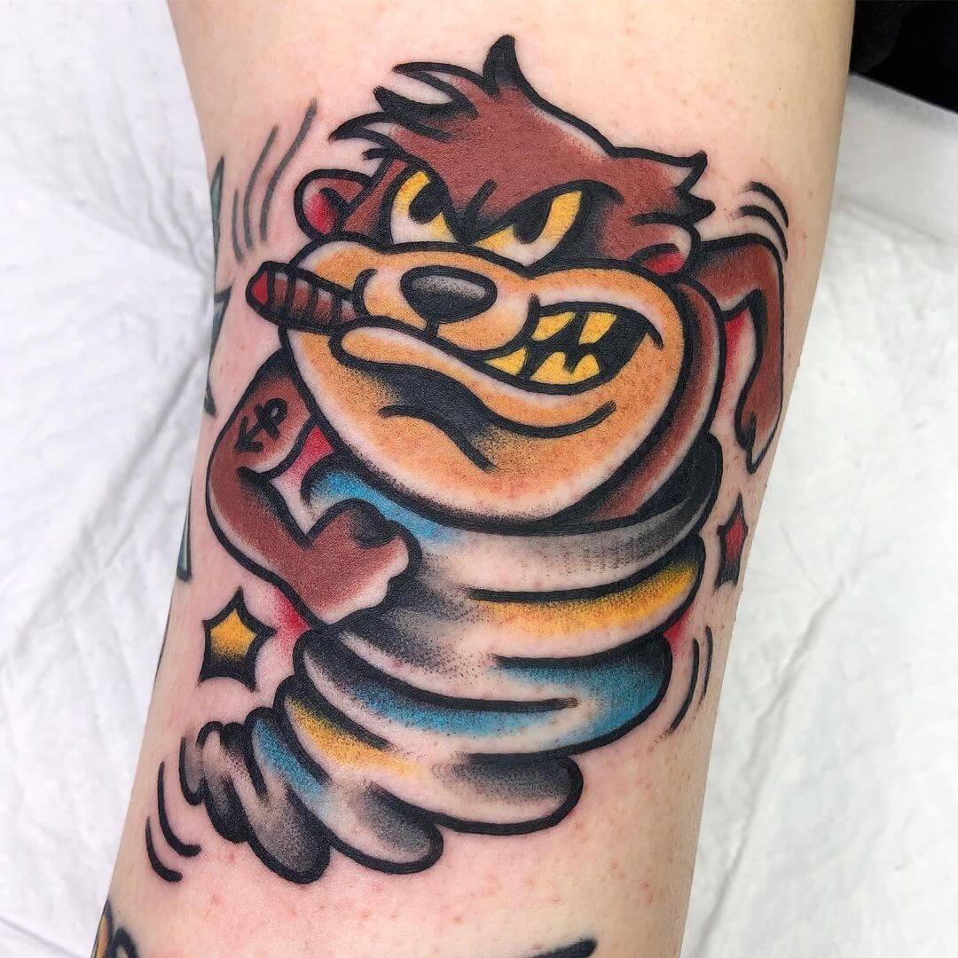 Taz Smoking A Cigar Tattoo