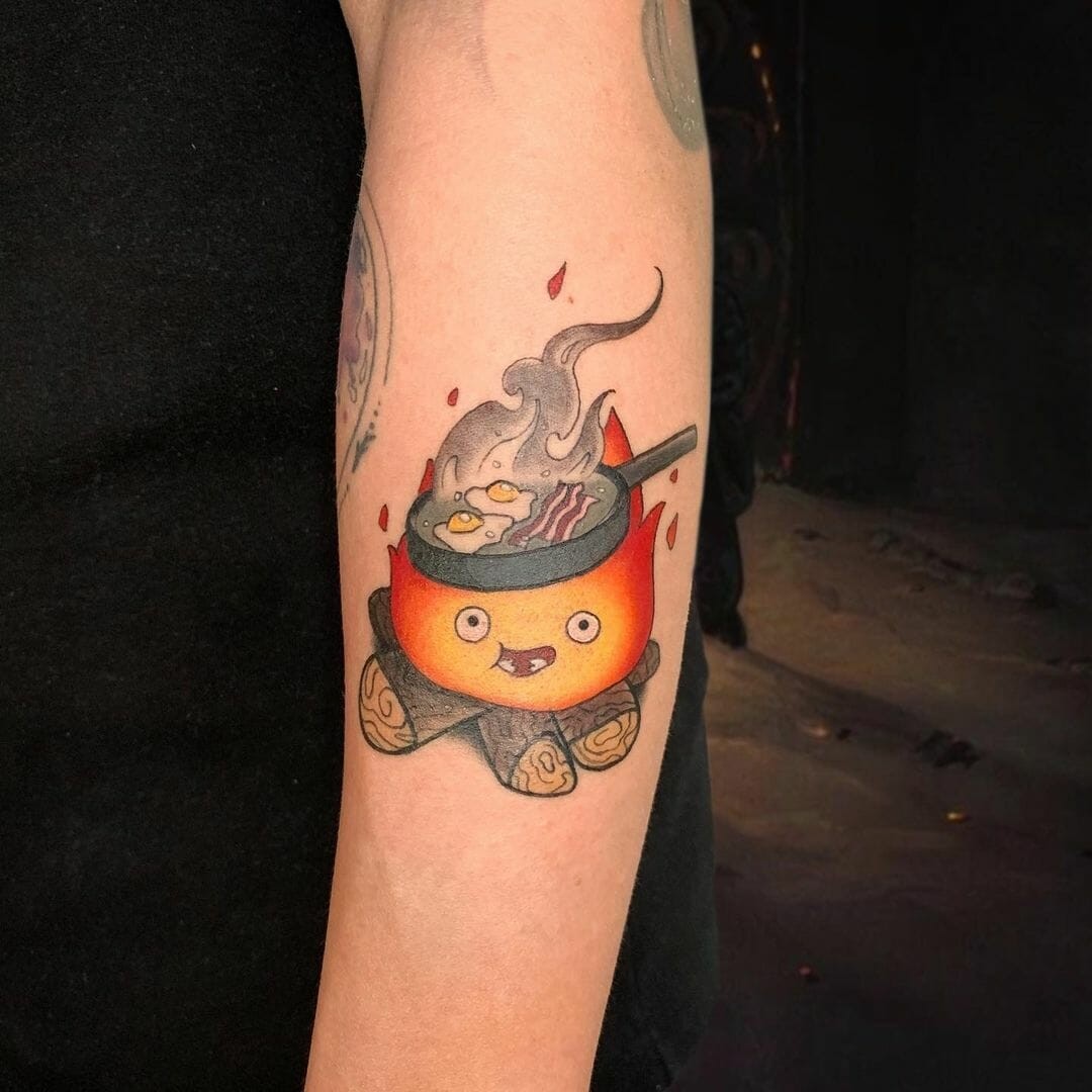 Calcifer Tattoo Inside A Stunning Lantern