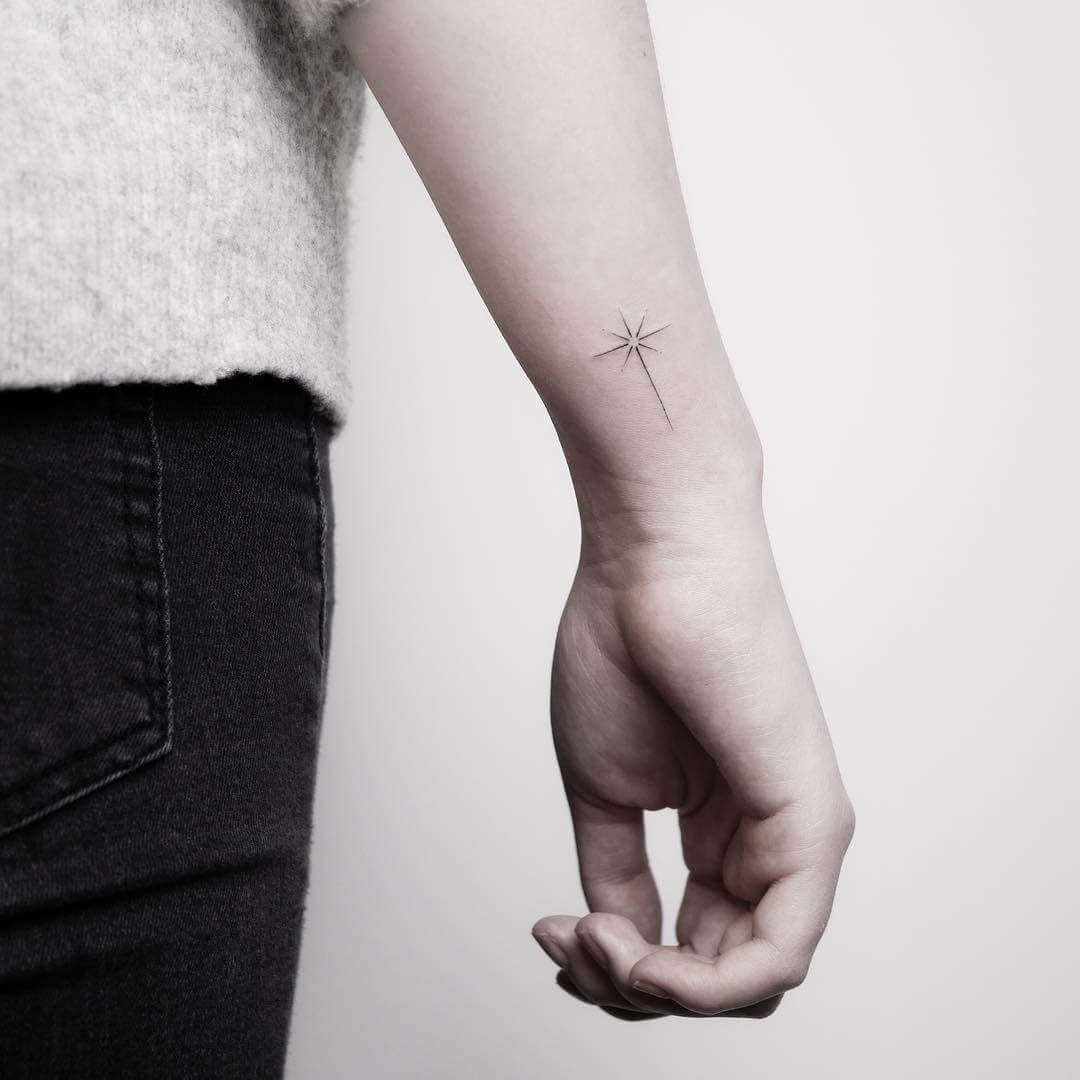 A Clear And Subtle Shooting Star Tattoo