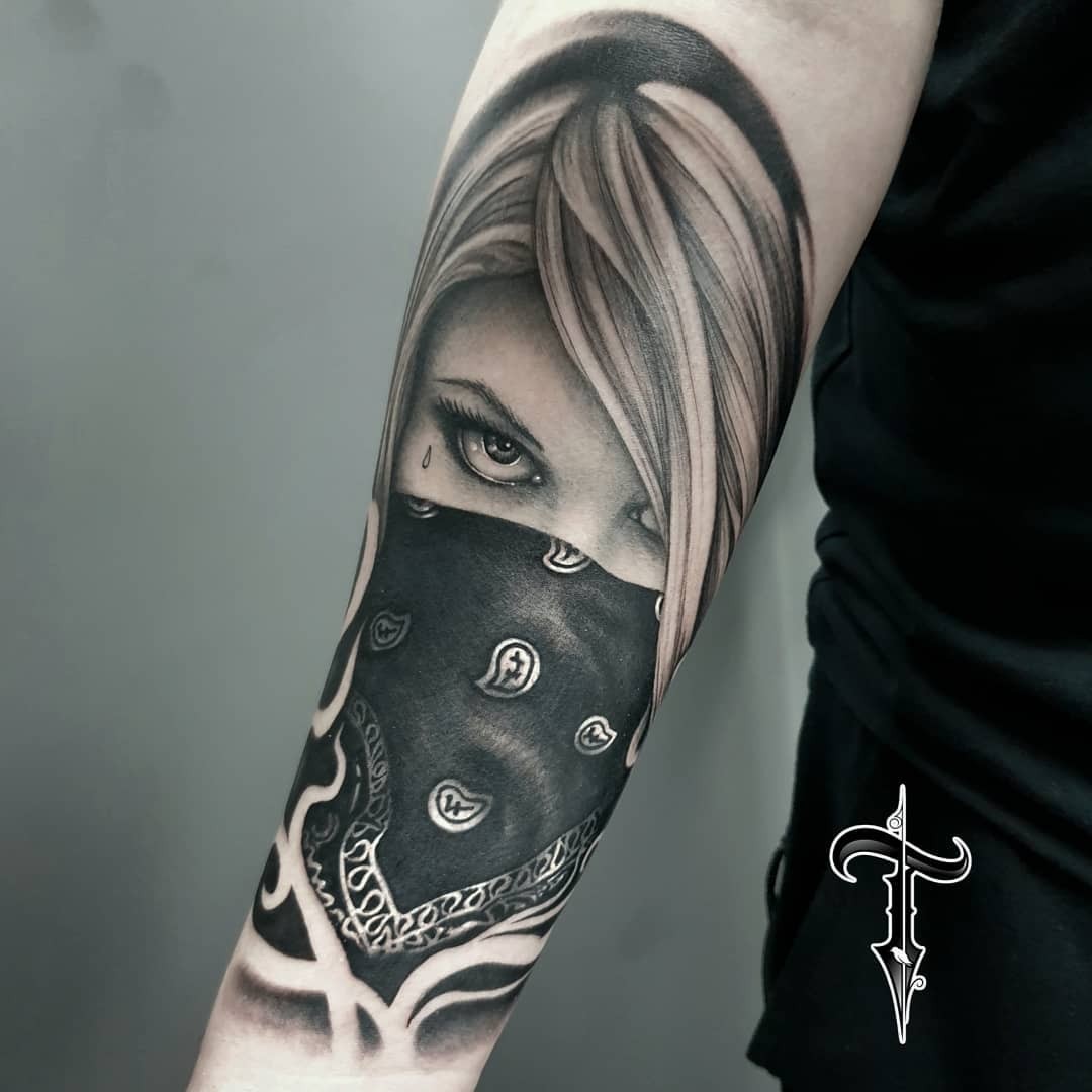 Single Eye Bandana Tattoo