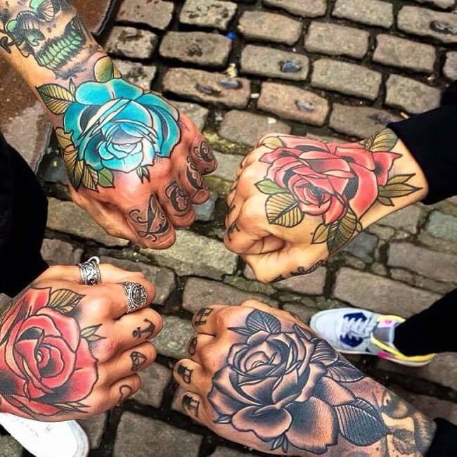 Inked Up Big Rose Hand Tattoo