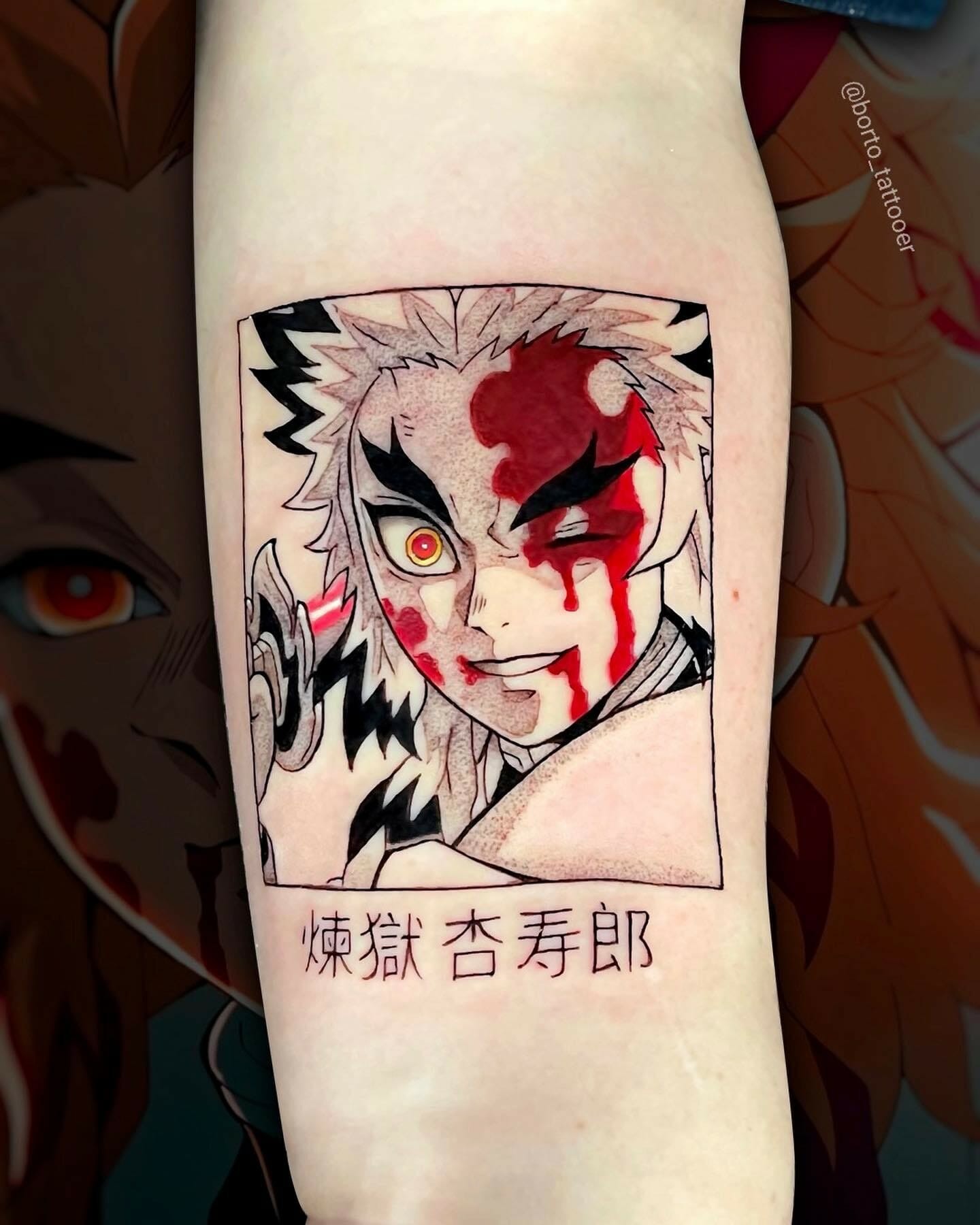 Minimalistic Rengoku Demon Slayer Tattoo