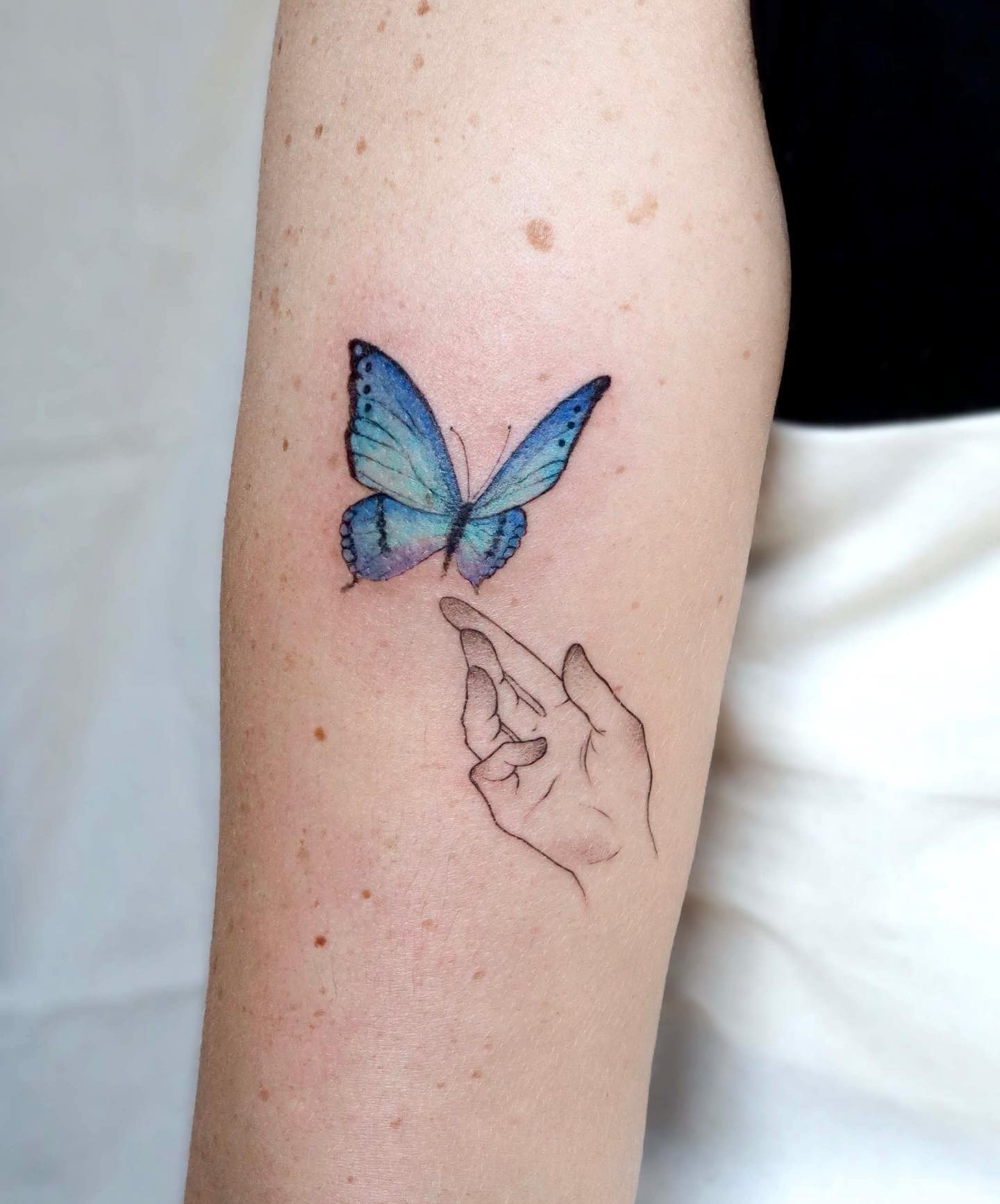 Blue Butterfly Tattoo