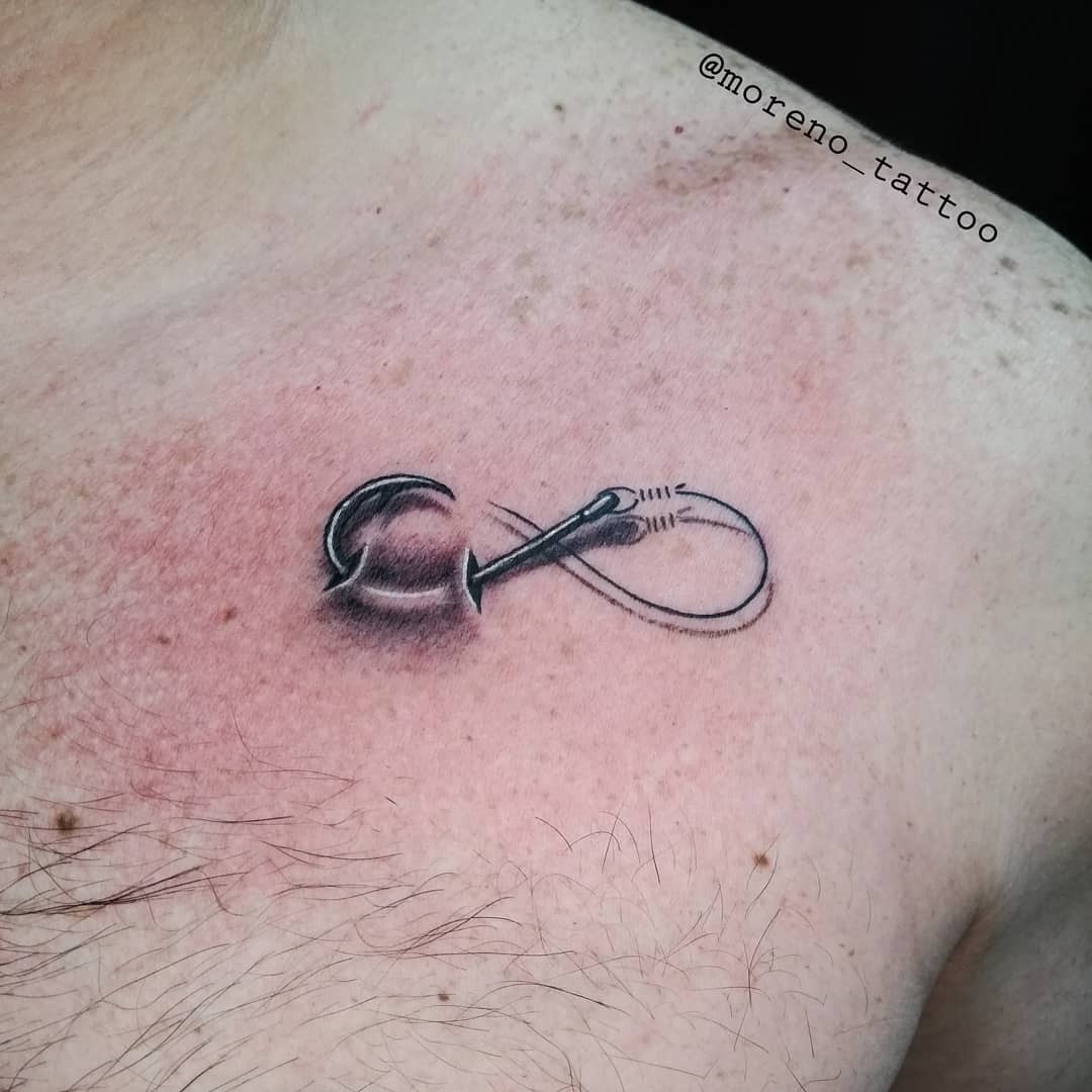 3D Fish Hook Tattoos