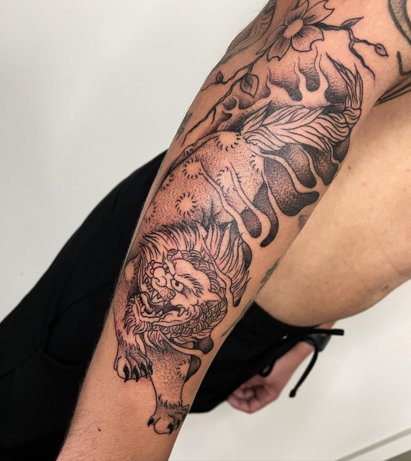 Japanese Lion-Dog Tattoo