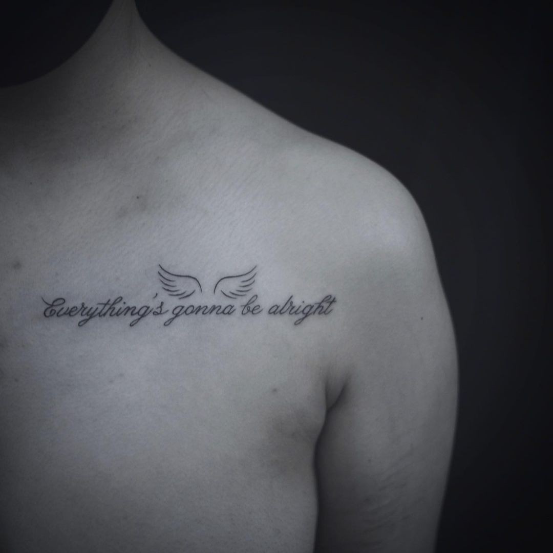 Clavicle Tattoo With A Quote