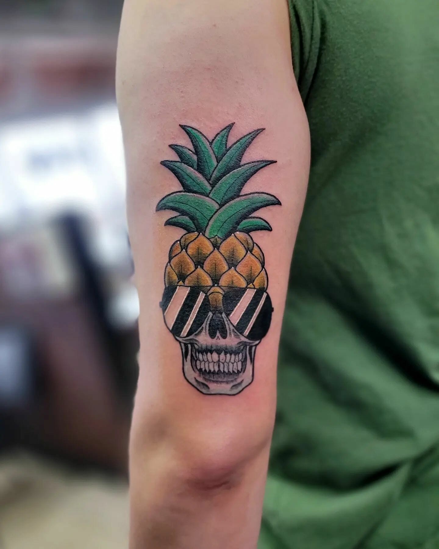 Pineapple Skull Tattoo