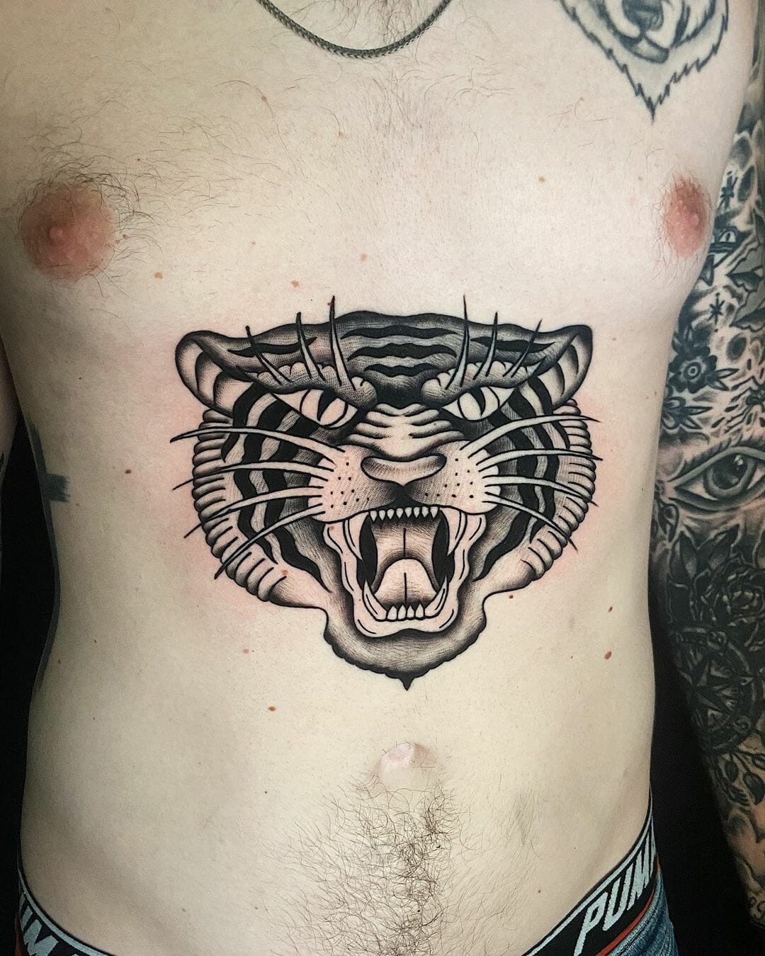 Tiger Stomach Tattoo