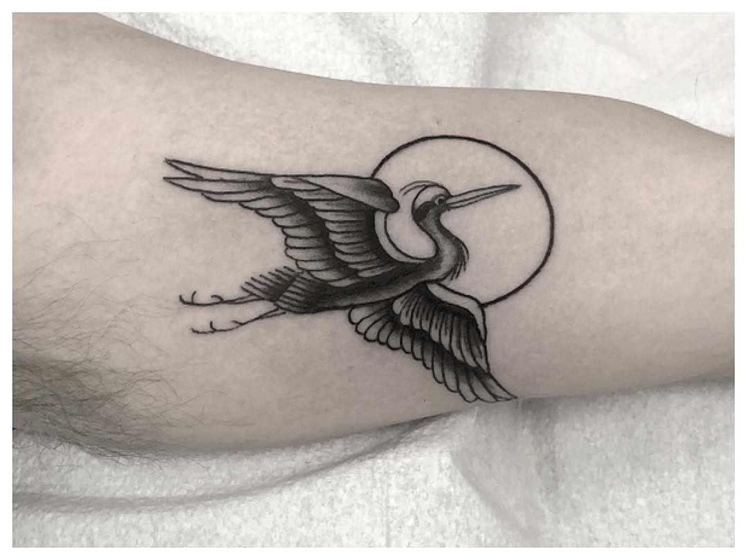 Flying Crane Tattoo