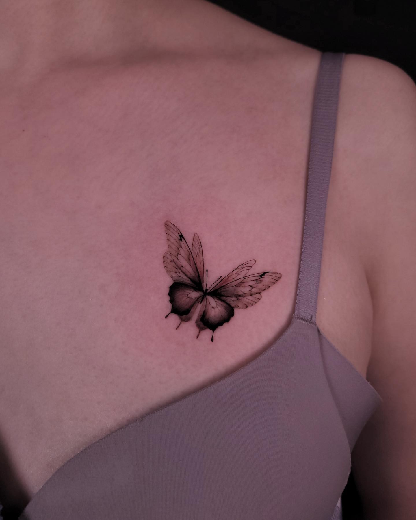 Black Butterfly Chest Tattoo Ideas