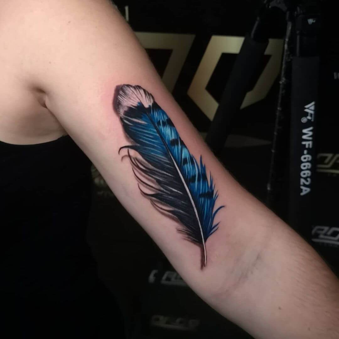 Royal Blue Jay Feather Design