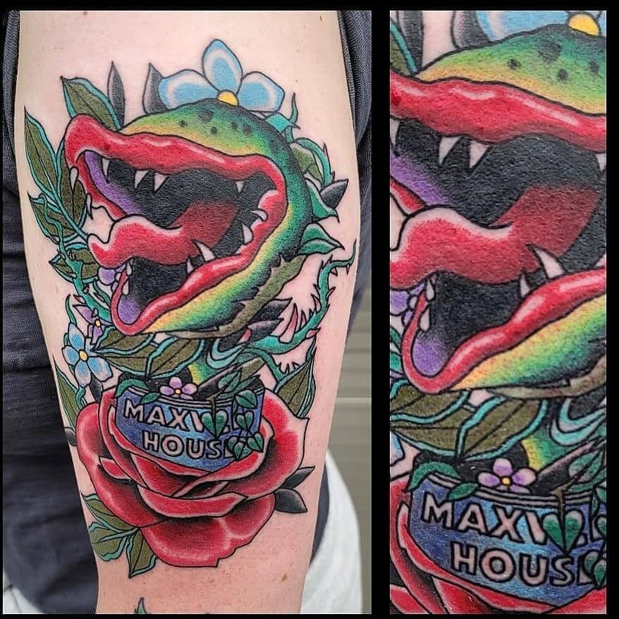 Flowery Audrey II Tattoo