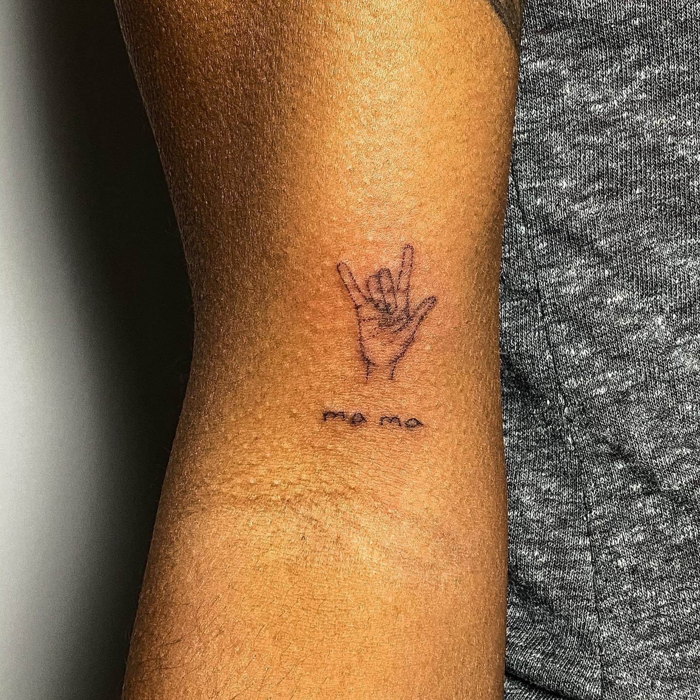 ASL I Love You Sign Language Tattoo For Mom