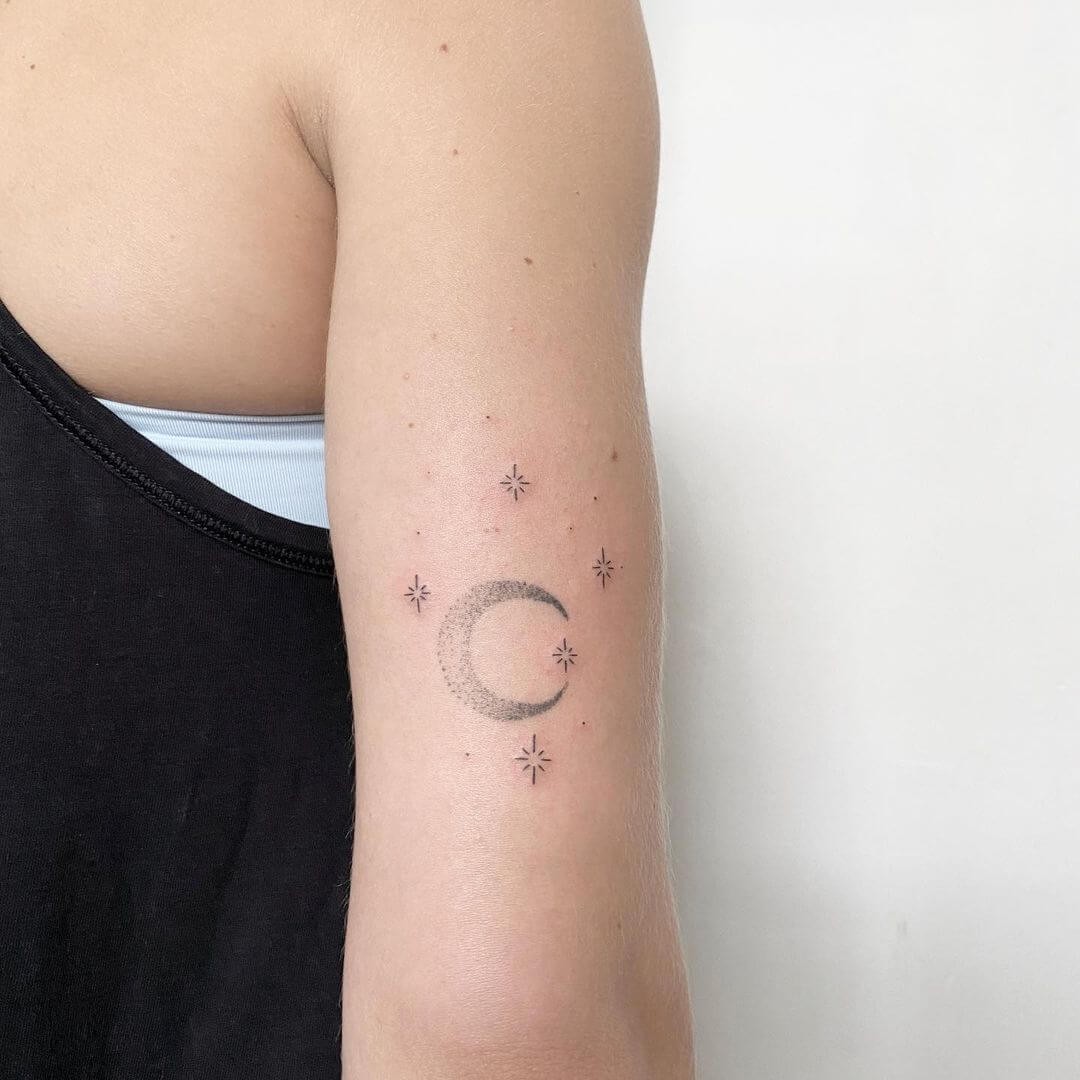 Southern Cross Stars Tattoo With Moon