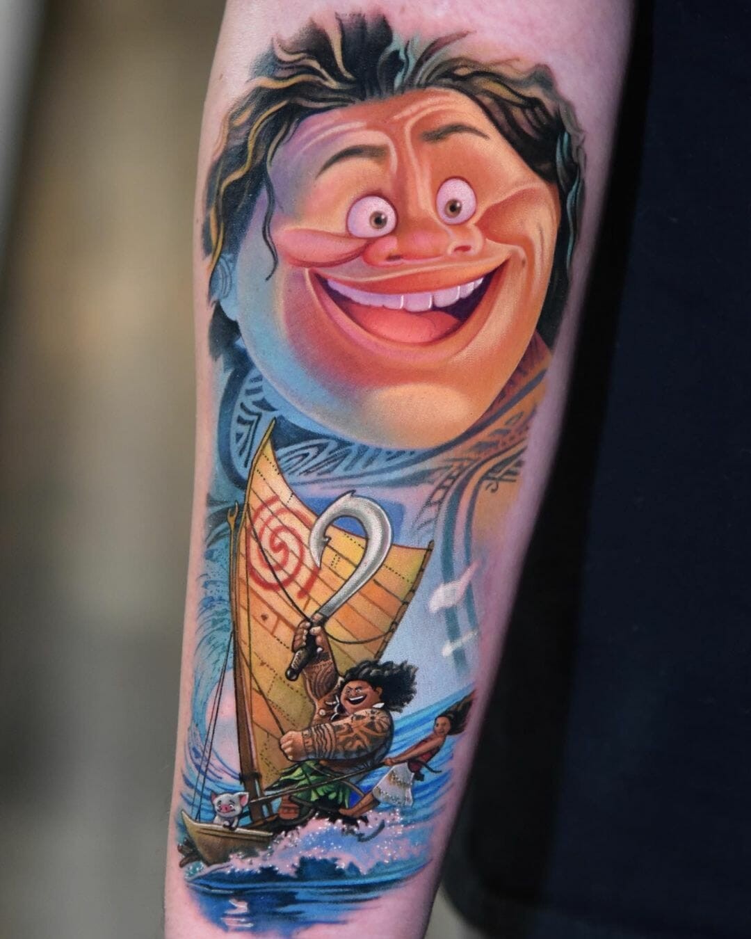 Moana and Maui Tattoo