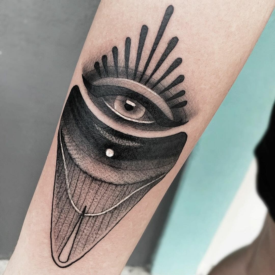 Shark Tooth With An Eye Tattoo