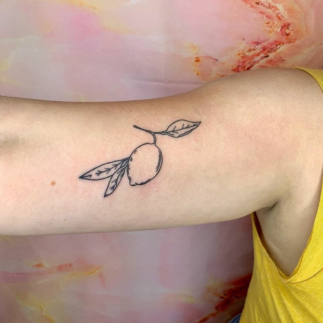 Black Outline Lemon Tattoo