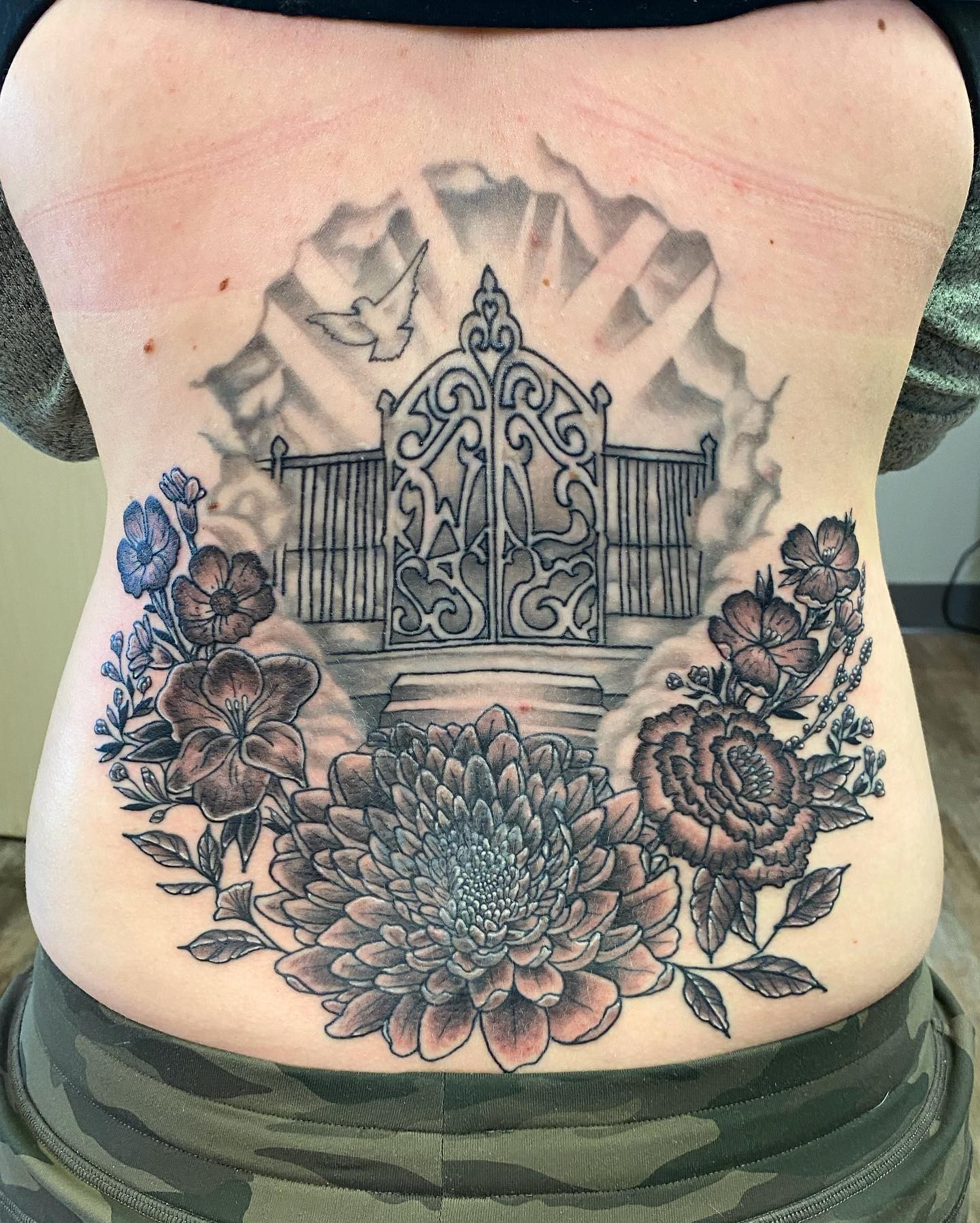 Floral Tattoo Lower Back Tattoo