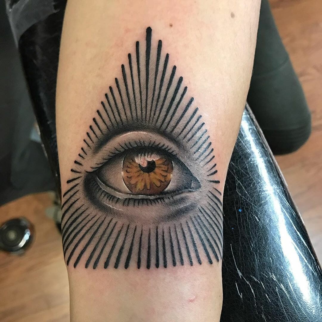 Brown Eye Illuminati Tattoo Symbol